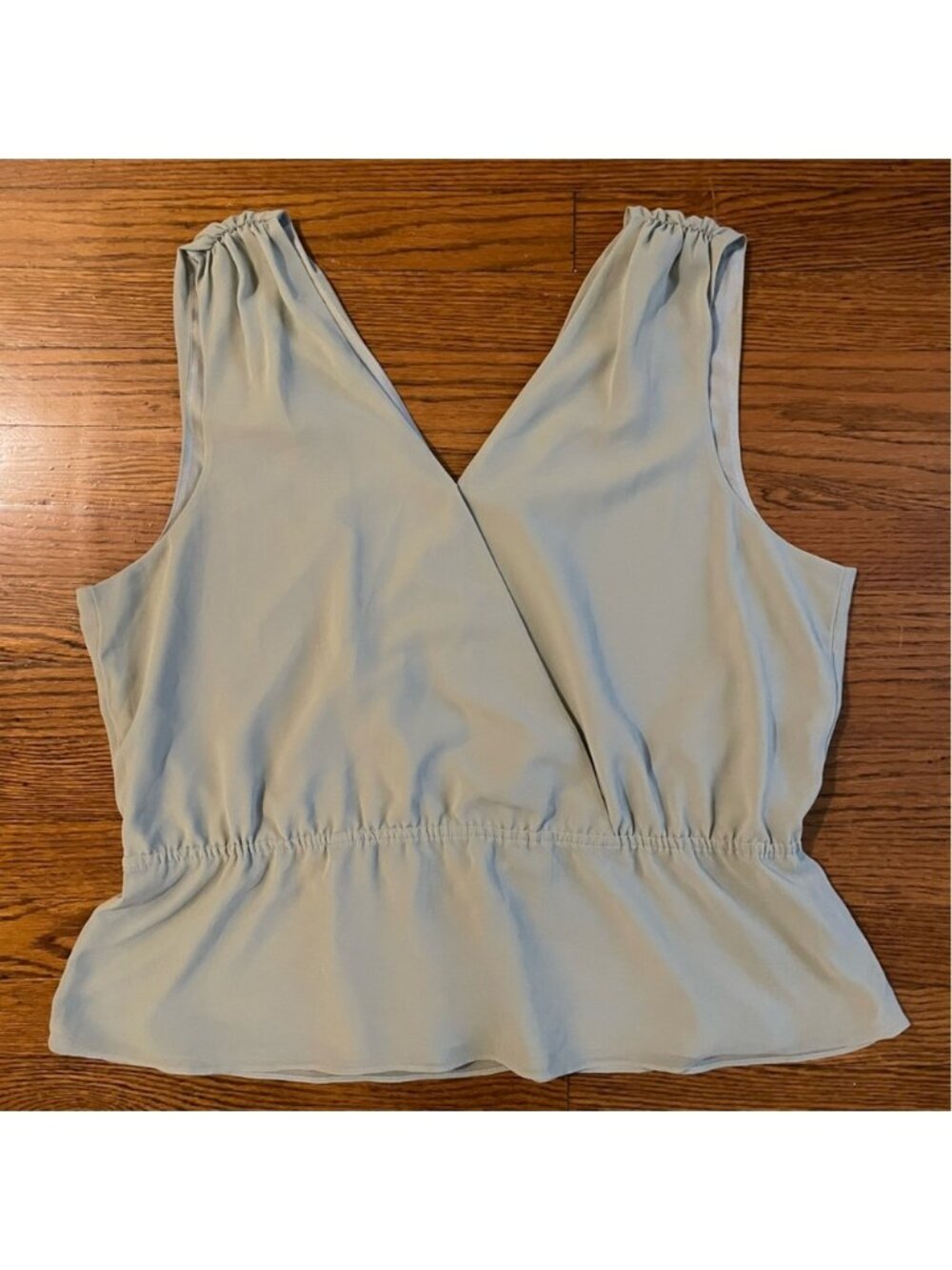 Faux Wrap Sleeveless Blouse